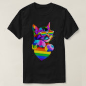 可愛誇りを持ったい猫プライドLGBTトランスジェンダー国旗のハートG Tシャツ (デザイン正面)