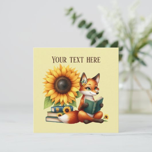 可愛読い狐の本やクラブパーティー 招待状 (スタンド正面)