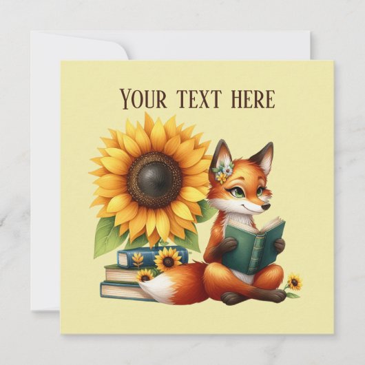 可愛読い狐の本やクラブパーティー 招待状 (正面)