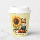 可愛読い狐の本やクラブパーティー 紙コップ (正面)