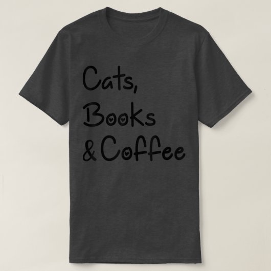可愛読い猫のおばさん、本、コーヒーブックロ Tシャツ (デザイン正面)