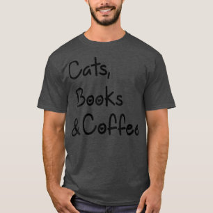 可愛読い猫のおばさん、本、コーヒーブックロ Tシャツ
