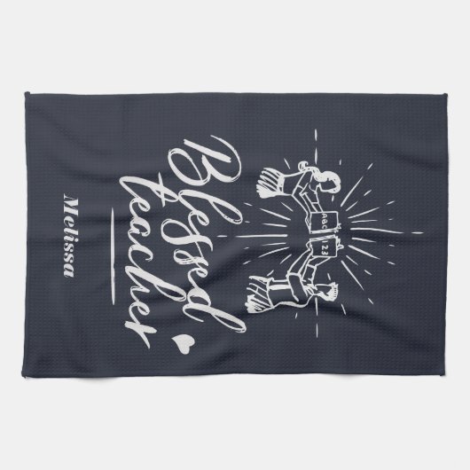 可愛賛美い先生校長 キッチンタオル (横)