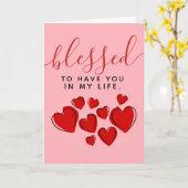 可愛賛美い赤いハートが私の人生に カード (黄色い花)