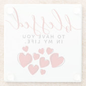 可愛賛美い赤いハートが私の人生に ガラスコースター (裏面)