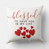 可愛賛美い赤いハートが私の人生に クッション (裏面)