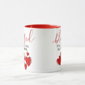 可愛賛美い赤いハートが私の人生に マグカップ (中央)