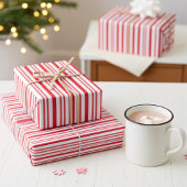 可愛赤と白いキャンディストライプのー ラッピングペーパーシート