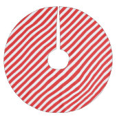 可愛赤と白いストライプの ブラッシュドポリエステルツリースカート (正面)