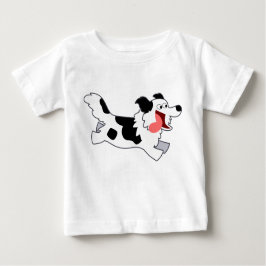 可愛走い漫画縁どCollie Kids Tシャツ