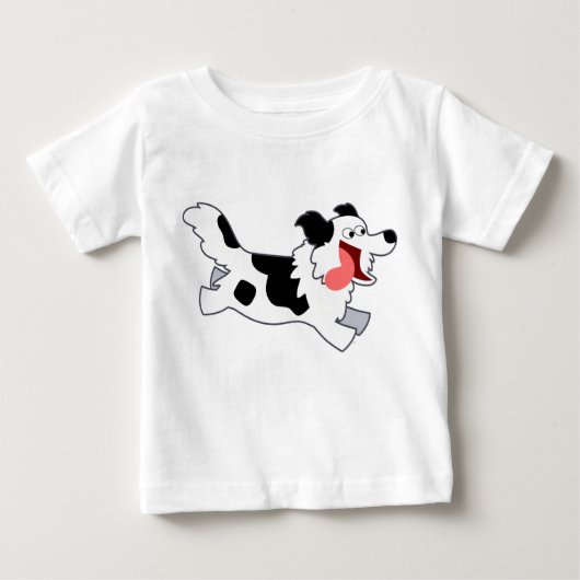 可愛走い漫画縁どCollie Kids Tシャツ (正面)