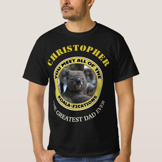 可愛遊いコアラパーソナライズされたTシャツ Tシャツ (正面)