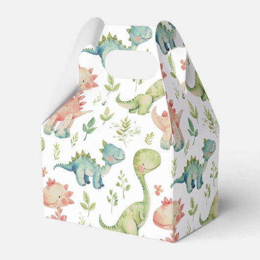 可愛遊い恐竜子供の誕生日 フェイバーボックス (正面サイド)