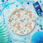 可愛遊い恐竜子供の誕生日 ペーパープレート (パーティー)