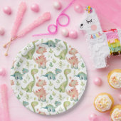 可愛遊い恐竜子供の誕生日 ペーパープレート (パーティー)