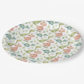 可愛遊い恐竜子供の誕生日 ペーパープレート (アングル)