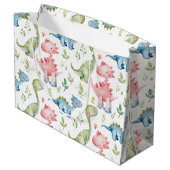 可愛遊い恐竜子供の誕生日 ラージペーパーバッグ (裏面アングル)