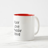 可愛遊い愛がコーヒーマグおもしろいを添える ツートーンマグカップ (正面右)