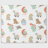 可愛違ういタイプの恐竜の子供W ラッピングペーパー (フラット)