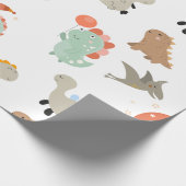 可愛違ういタイプの恐竜の子供W ラッピングペーパー (角)