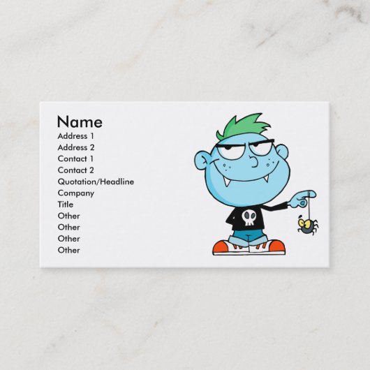 可愛間抜けいおもしろいバンパイア 名刺 (正面)