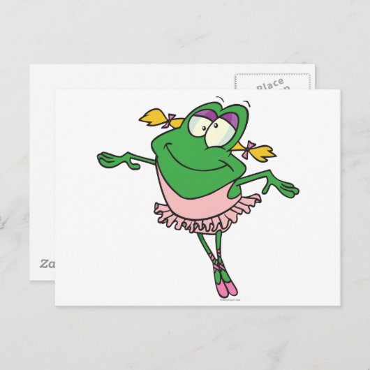 可愛間抜けいバレエ団のカエル ポストカード (正面/裏面)