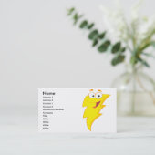 可愛間抜けい漫画稲妻ボルトキャラクター 名刺 (スタンド正面)