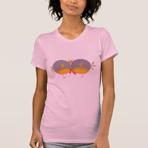 可愛間抜けい漫画鳥 Tシャツ