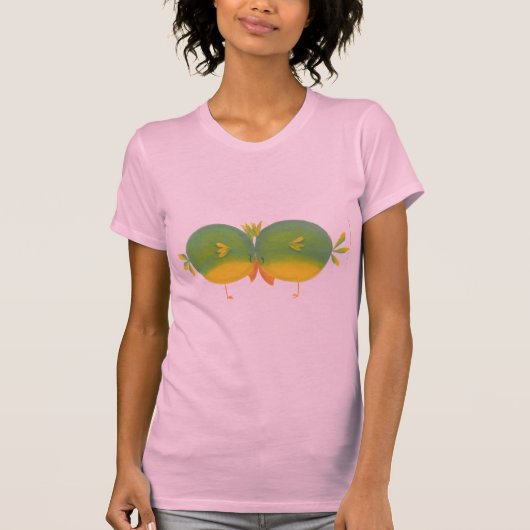 可愛間抜けい漫画鳥 Tシャツ (正面)
