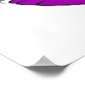 可愛間抜けい紫ランニングの恐竜の漫画 ポスター (角)