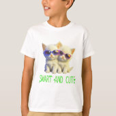 可愛頭が切れるい子猫 Tシャツ (正面)