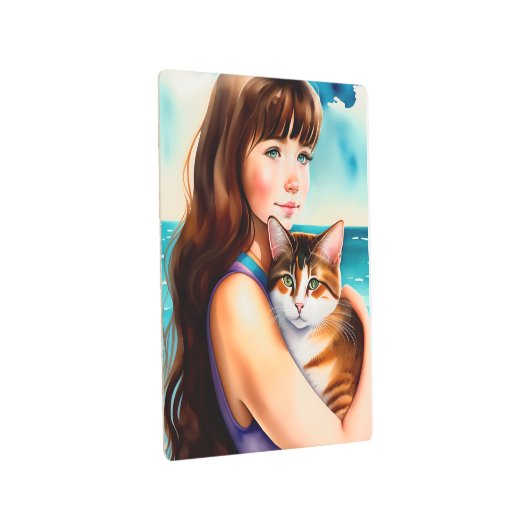 可愛頭が切れるい猫と可愛い義理 メタルプリント (3/4)