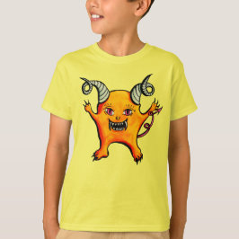 可愛風変わりい角の小さな悪魔の生き物 Tシャツ