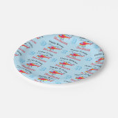 可愛飛んでいるいヘリコプター誕生日名&年齢 ペーパープレート (アングル)