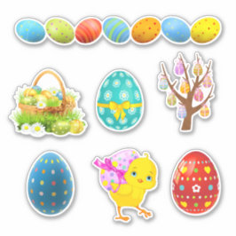 可愛飾いイースター卵 シール