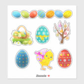 可愛飾いイースター卵 シール (シート)