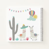 可愛飾いラマサボテン熱気球 ノートブック (裏面)