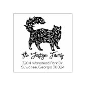 可愛飾い猫ファミリー差出人住所 ラバースタンプ (インプリント)