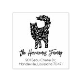 可愛飾い猫ファミリー差出人住所 ラバースタンプ (インプリント)