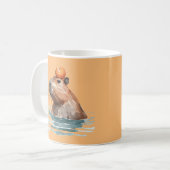 可愛魅力的いカピバラとオレンジ コーヒーマグカップ (正面左)