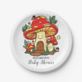 可愛魅力的いキノコの赤ちゃんシャワー ペーパープレート (正面)