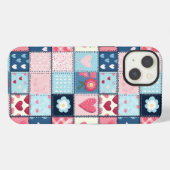 可愛魅力的いパッチワークデザイン iPhoneケース (裏面横)