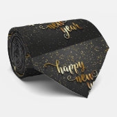 可愛魅力的い金ゴールドブラック新年 ネクタイ (ロール)