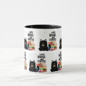可愛魅力的い黒猫読の本 マグカップ (中央)