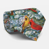 可愛魅力的い（鳥）ショウジョウコウカンチョウの鳥クリスマスメンズ ネクタイ (ロール)