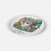 可愛魅力的らしい狼の赤ちゃんシャワー ペーパープレート (アングル)