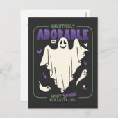 可憐で面白いハロウィーン幽霊ことわざ シーズンポストカード (正面/裏面)