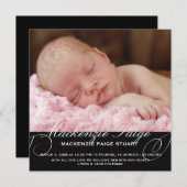 可憐なエッチングの写真の誕生の発表 案内状 (正面/裏面)