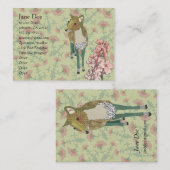 可憐なシカの花の名刺 名刺 (正面/裏面)