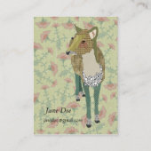 可憐なシカの花の名刺 名刺 (裏面)